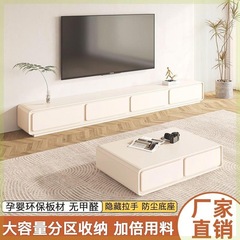 丸い角のフランスクリーム風の白いテレビの棚は簡単です。