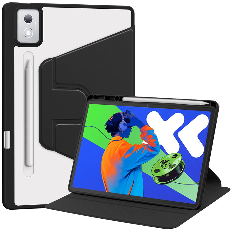 Suitable for Lenovo Xiaoxin Pad Acrylic Rotating Leather Case Pro Stand 12.7 Full-Cover Back Shell Protective Case Anti-Fall