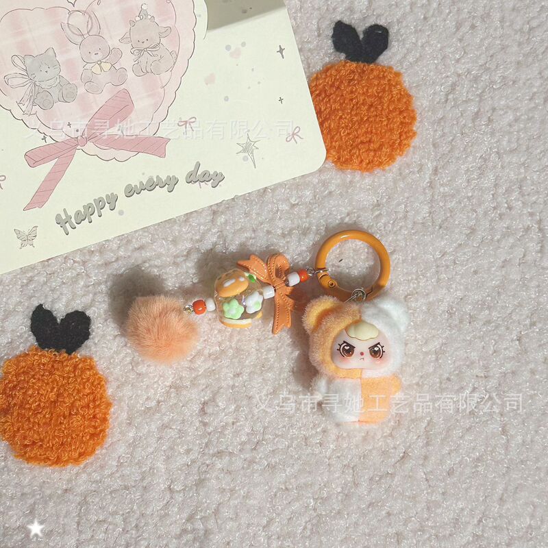 植毛ラブブ人形3歳キーホルダーペンダントクロスボーダーかわいい人形DIYアクセサリー携帯電話アクセサリーペンダント|undefined