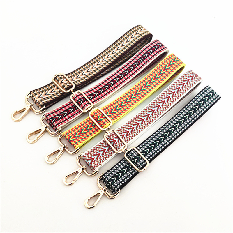 Cotton Webbing Color Block Bag Strap display picture 1