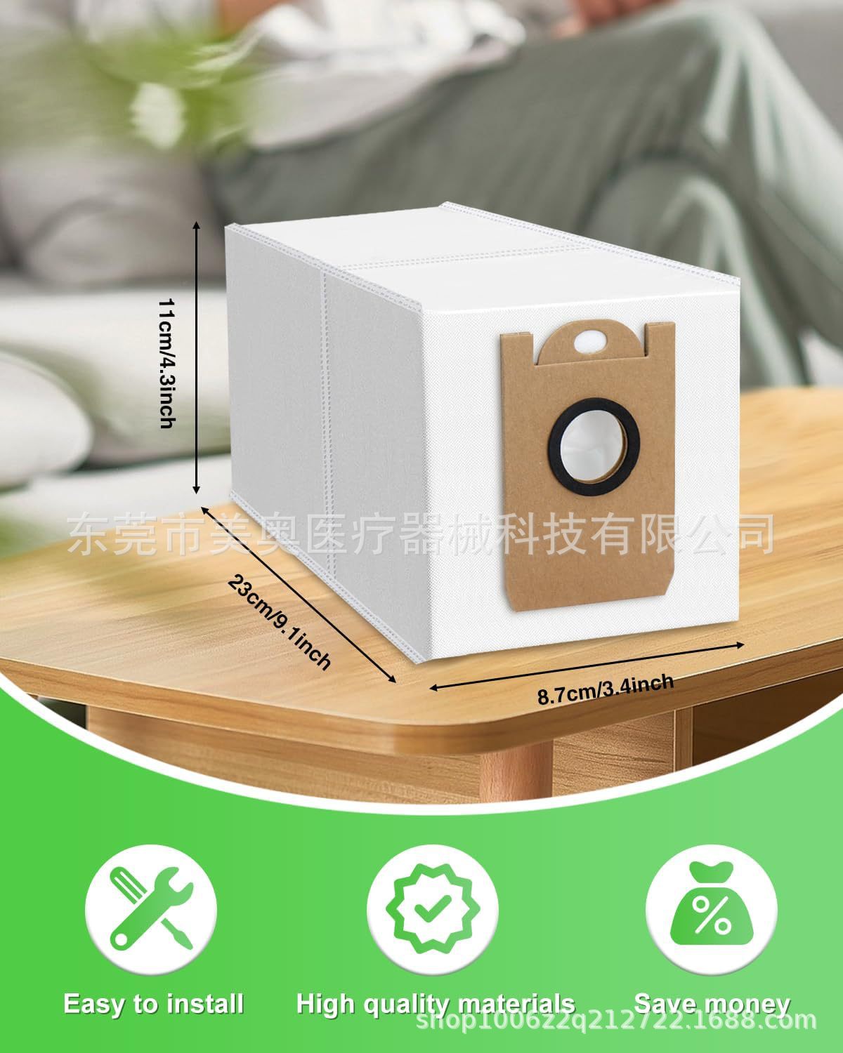 Dust bag accessory for Tikom L8000 Plus robot vacuum cleaner, suitable for Medion X20SW/MD11415