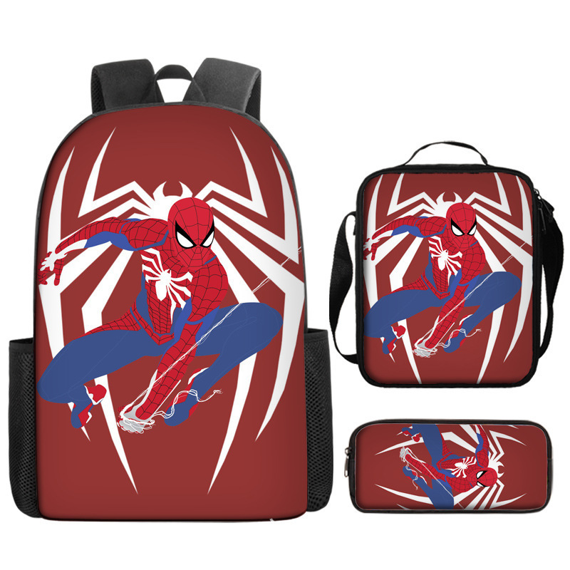 Cross-border nuevo Marvel Spider-Man mochila de estudiantes de primaria y secundaria mochila de dibujos animados de gran capacidad mochila de almuerzo