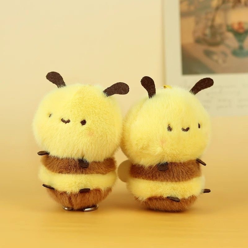 Mu Qicheng con la abeja de peluche bolsas escolares colgantes muñecas adornos muñecas juguetes de peluche lindos