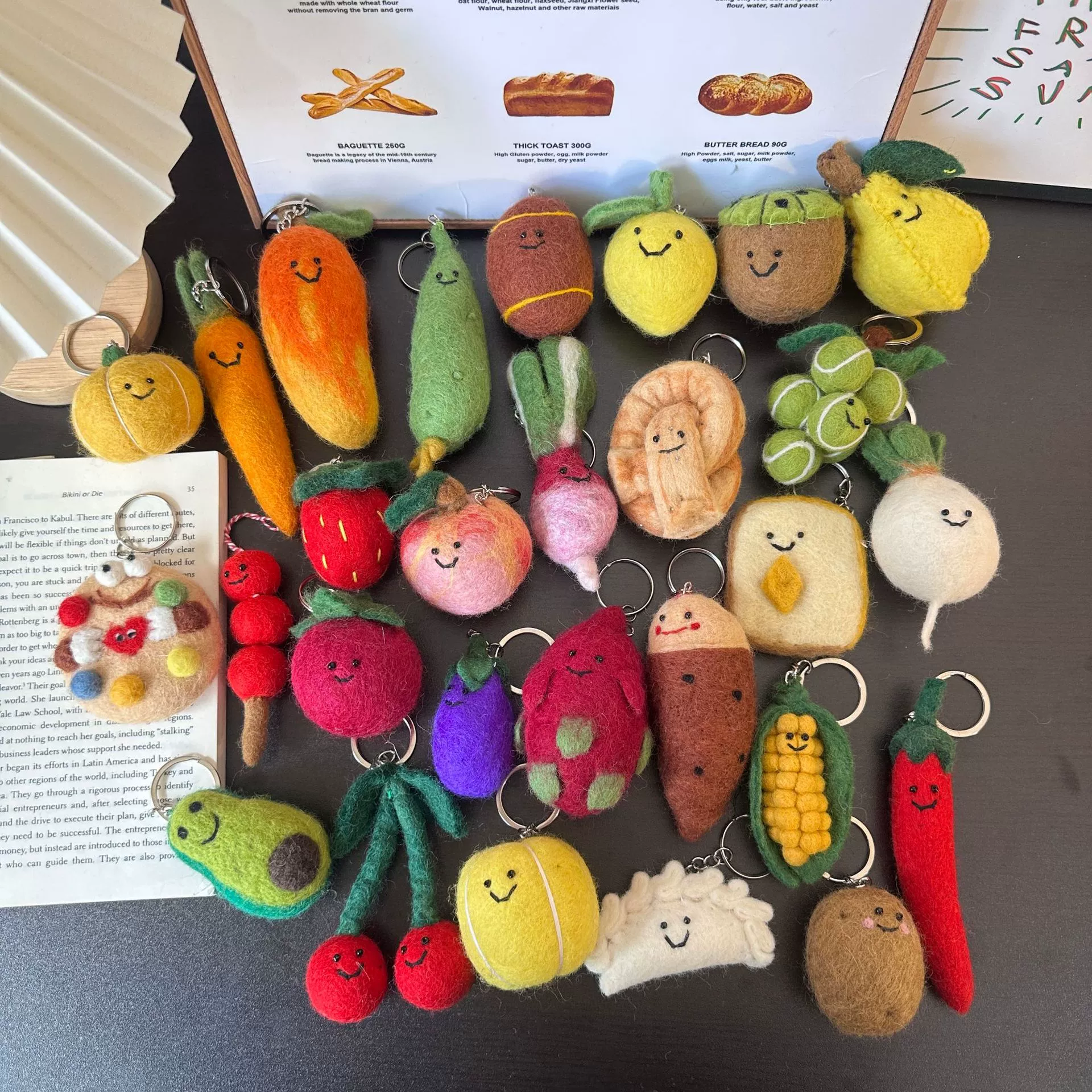 Wool felt handmade, pendant, brand keychain, accessory