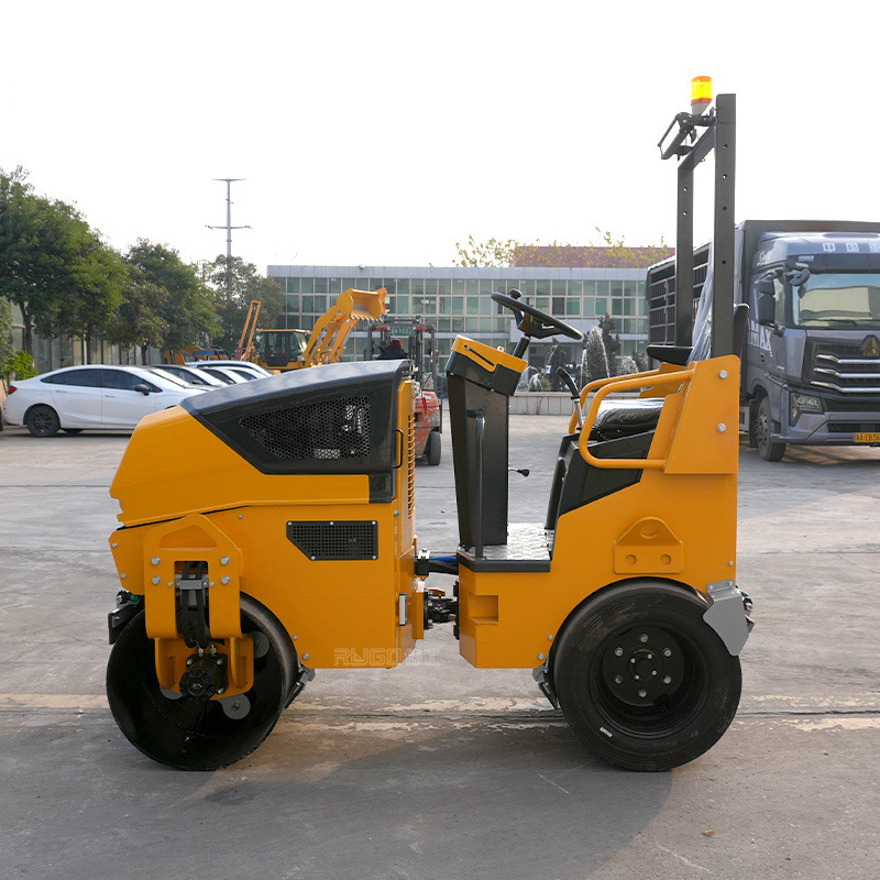 Mini fabricante de rodillos de carretera rodillo vibratorio rodillo de acero delantero rodillo de goma trasero 1.5 toneladas 2 toneladas rodillo de carretera hidráulico completo