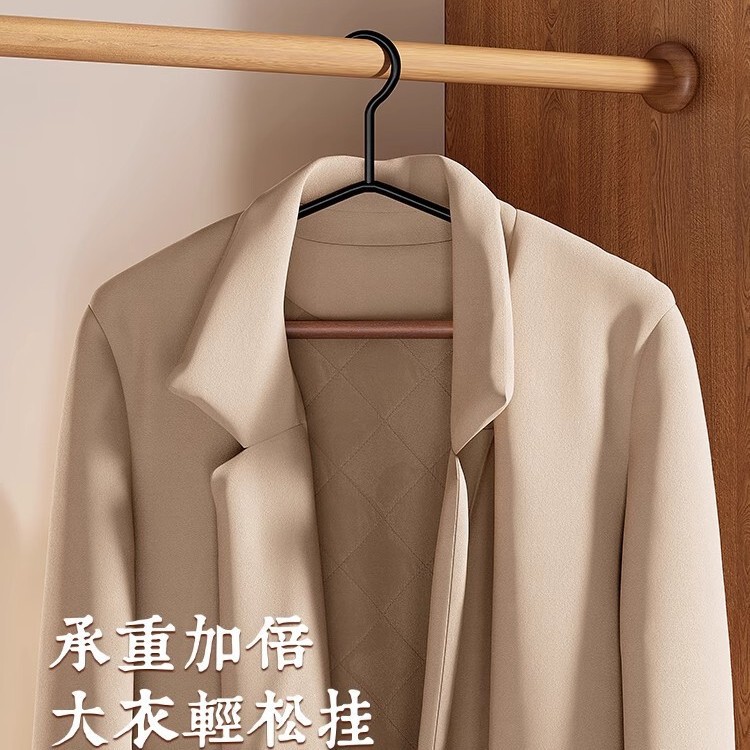 轻奢高端实木铁艺宽肩衣架样板衣柜衣帽间专用木质家用大衣挂撑子|undefined