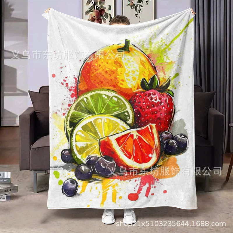 Прохладный граффити фрукты креативные мягкие и удобные фланелевые одеяла универсальные четыре сезона