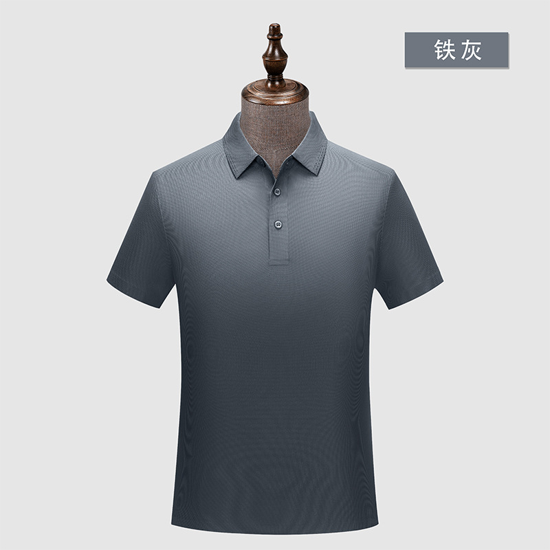 Waffle brocado sin costuras 5A antibacteriano color sólido cuello de segundo nivel camisa de polo logotipo impreso personalizado ropa de trabajo de alta gama monos