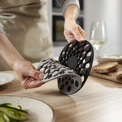 跨境二合一家用廚房防滑餐盤隔熱餐墊 餐桌菜盤鍋墊防燙圓形加厚