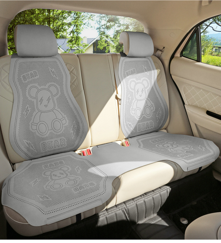 New Cartoon Lightning Bear Fur Half Pack Saddle Cushion Car Cushion Four Seasons Universal Thin Perforated Air Mat