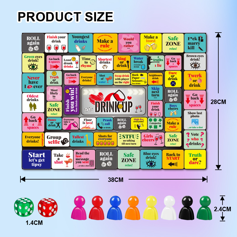 Cross-Border Couple Board Game Dunk up Your Night Party Drinking Tabletop Adult Dating Game Monopoly