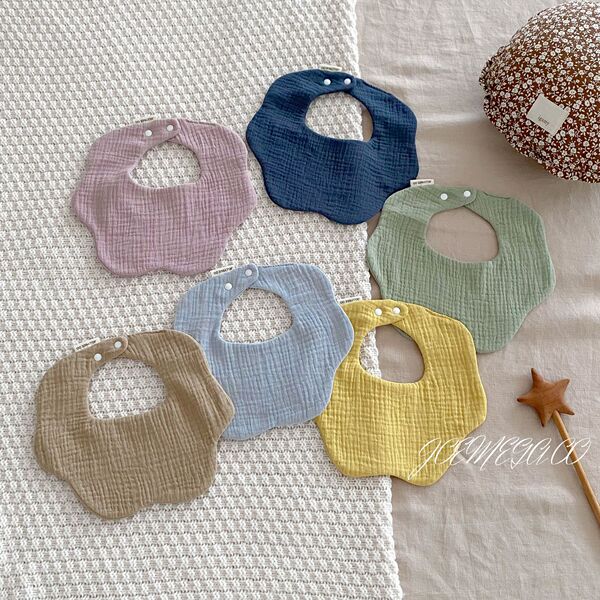 cotton solid color children's brand eating bib for new born