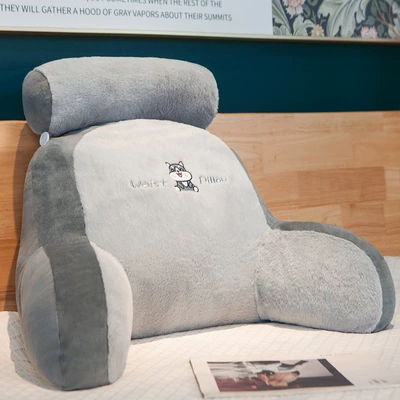 Dormitory Student Pillows and Beds, Multi-function pad - medium-cushion-headrest-seat-recommendation-60x40cm-independent-liner-is-removable-and-washable-gray-husky-skin-friendly-jade-rabbit-velvet