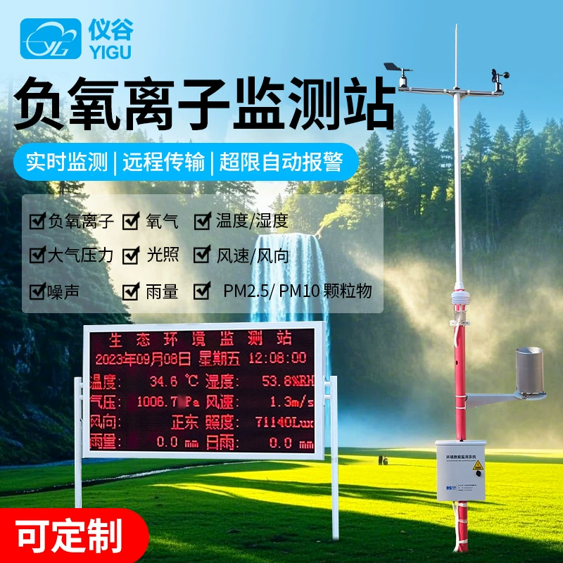 Станция мониторинга отрицательных ионов кислорода в живописном парке Небольшая станция мониторинга качества воздуха Станция мониторинга экологической среды леса