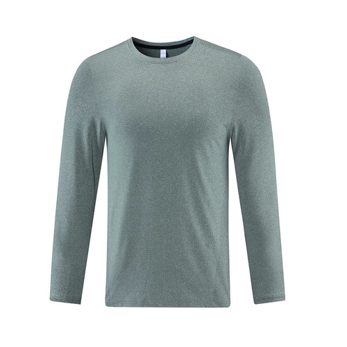 Spring and Autumn Long Sleeve Men's Sports T-shirt, Quick-drying Breathable Running Top, Fitness Apparel, European and American Amazon Training Shirt