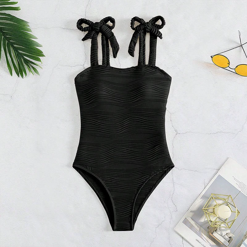 Трансграничные европейские и американские сексуальные шнуровки сплошной цвет цельный цвет бикини ins ветер амазонка купальник женский спот