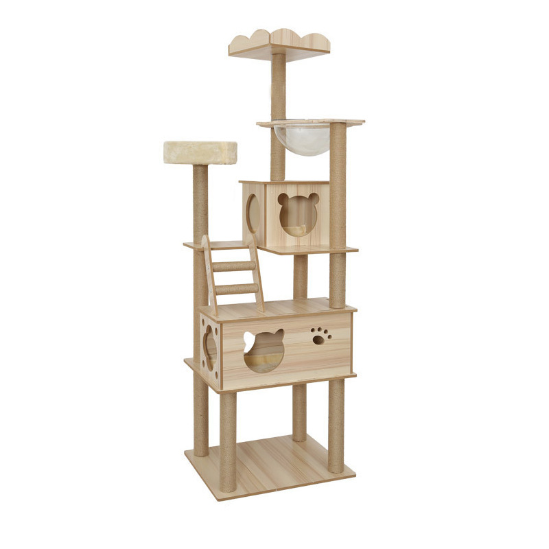 Cat climbing frame, nest, tree integrated grabbing column, large scratching board toy, jumping platform cat, villa cat_voghion.com
