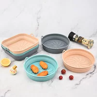 New folding silicone air fried pan baking disk home creative circular microwave oven boiling boiling tool