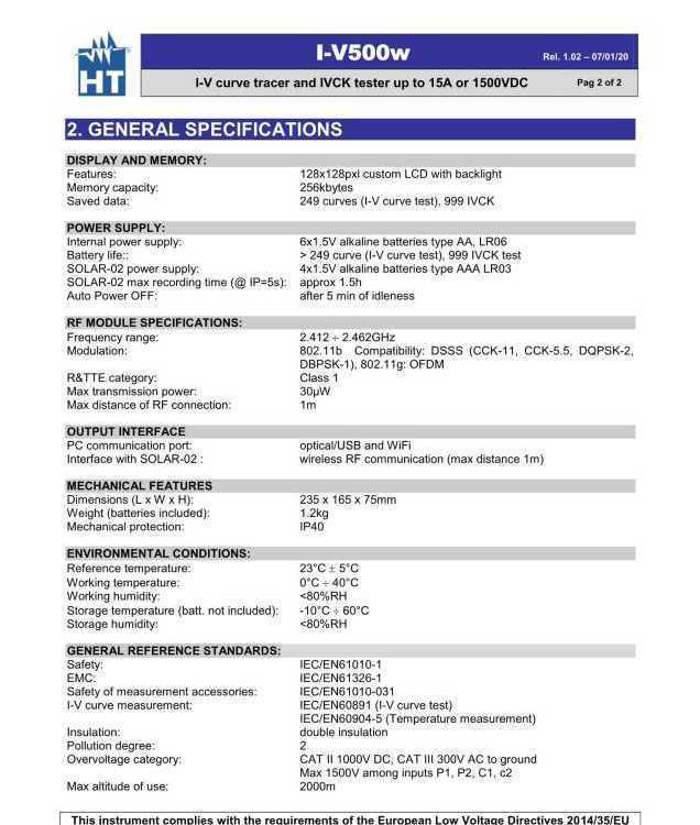 意大利 HT Instruments I-V500w I-V 曲线跟踪器 光伏维护和故障