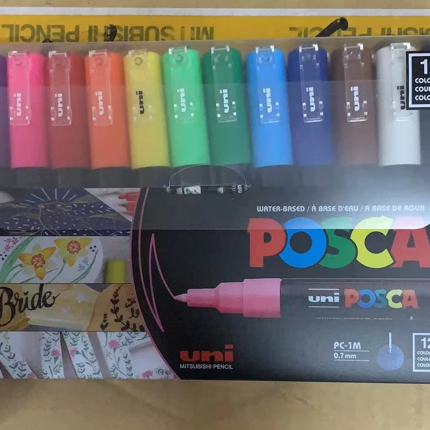 Набор маркеров (UNI POSCA PC серия) PC‑1M/3M/5M — различные размеры наконечников, наборы цветов