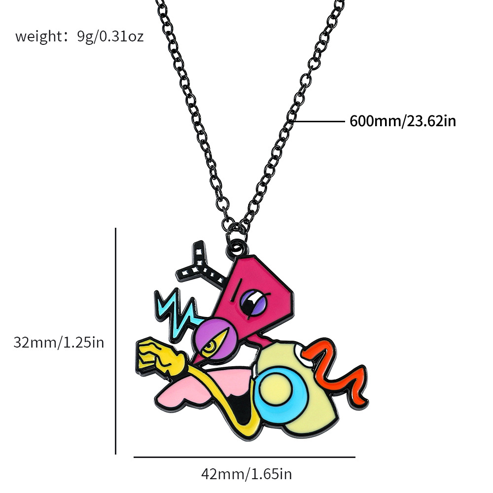 Transfronterizo Temu comedia europea y americana anime magia digital circo pomni collar llavero colgante joyería
