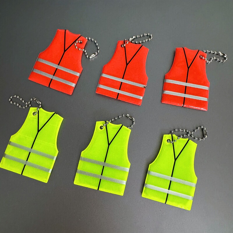 Reflective Pendant Vest Vest Fire Safety Night Travel Keychain Pendant Multi-Color Student Supplies Hanging School Bag