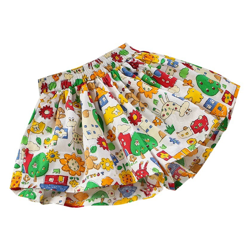 Юбка для девочек короткие брюки Детские шорты хлопчатобумажные летние шорты с цветочным принтом 2025