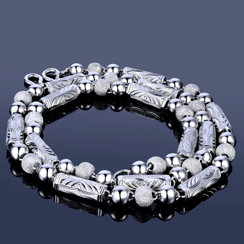 S925 collar de plata esterlina de los hombres gruesa personalidad dominante hip hop de los hombres de moda cadena única cadena de plata hexagonal regalo para el novio