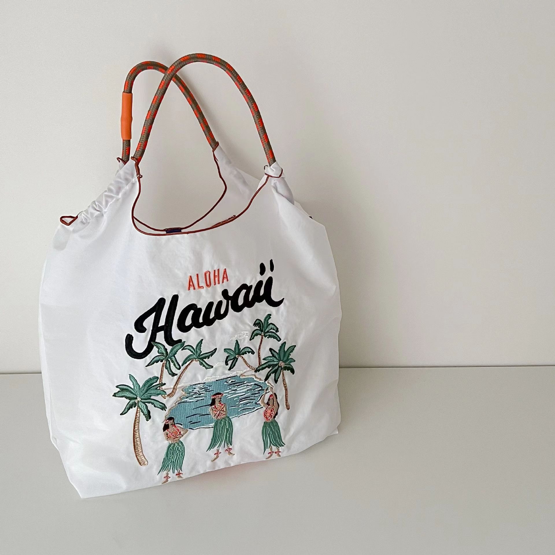 Bolsa de compras impermeable bordada, bolso de nailon, bolso de lona, bolso de tela informal, bolso de mujer, bolso de hombro de gran capacidad, ultraligero image 13