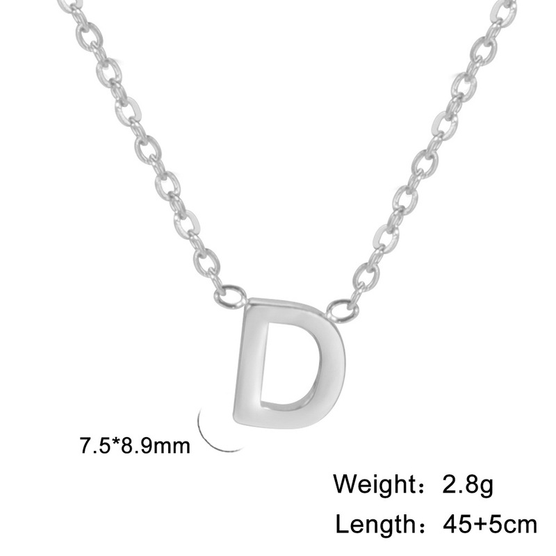 ホットセール溶接 26 文字 18 k リアルゴールド電気メッキ非退色小さなペンダントジュエリー 304 素材ステンレス鋼のネックレス|undefined