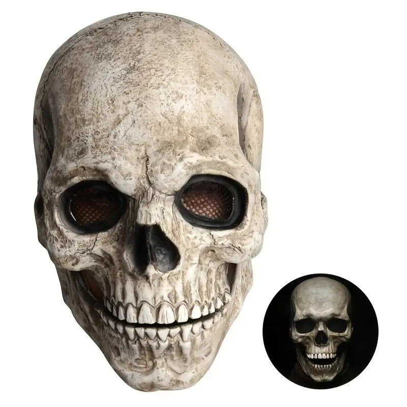 Halloween nuevo cráneo cráneo máscara de boca móvil máscara de cabeza cráneo boca móvil máscara de cráneo