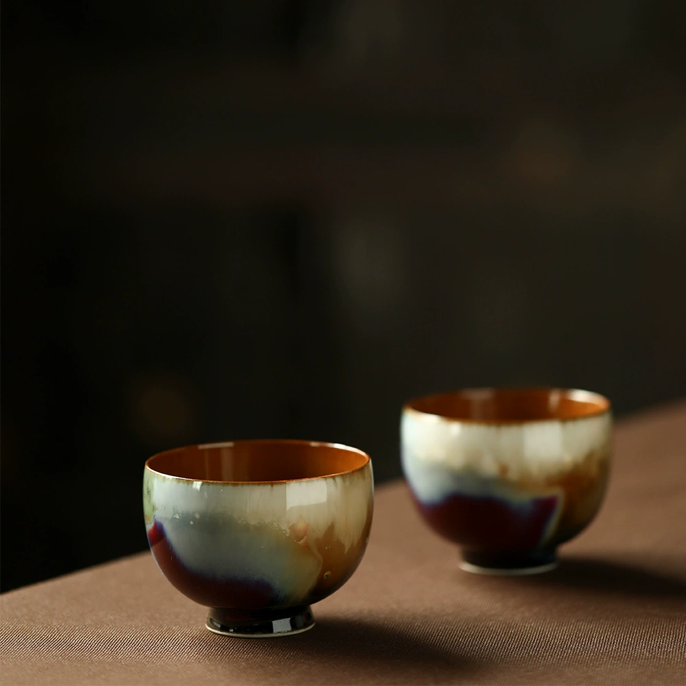 极光郎红窑变主人杯景德镇茶盏手作茶杯个人专用陶瓷茶具品茗杯