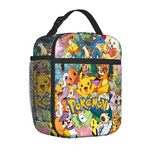 Cartoon Large Capacity Pikachu Lunch Box Bag Insulation Bag Portable Lunch Bag Student Thickened Aluminum Foil Lunch Bag Cross-border