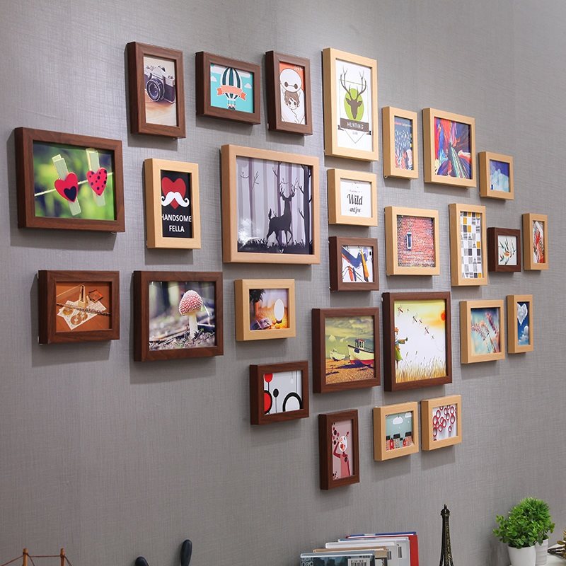 Simple Modern Photo Wall Decoration Living Room Punch-free Creative Combination Photo Frame Wall Photo Album Background Wall