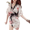 Waist wrapped hip kimono floral dress