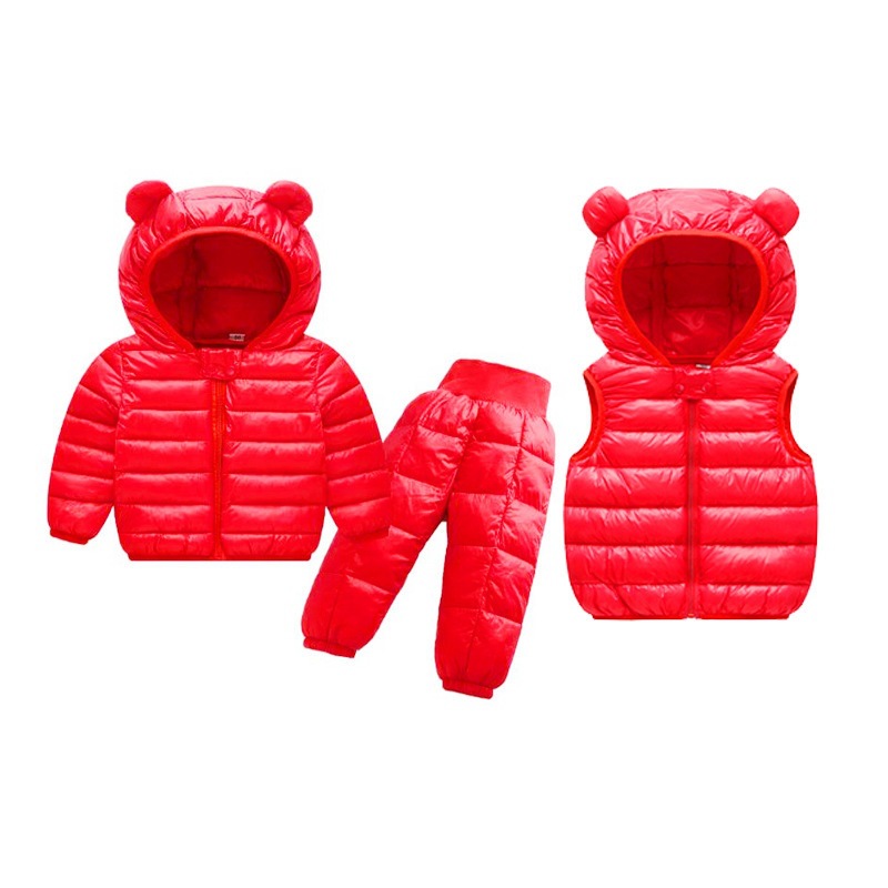 Otoño e invierno nuevo traje de ropa acolchada de algodón ligero para niños chaleco acolchado de algodón cálido para niños pantalones acolchados de algodón traje infantil