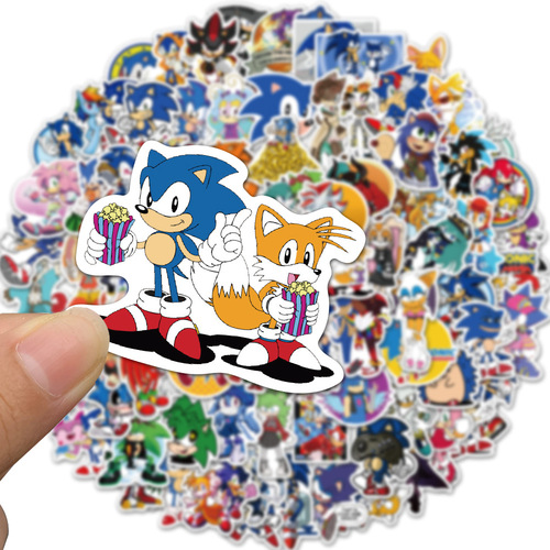 100 pieces of Sonic the Hedgehog game graffiti stickers laptop suitcase mobile phone case decoration diy waterproof stickers