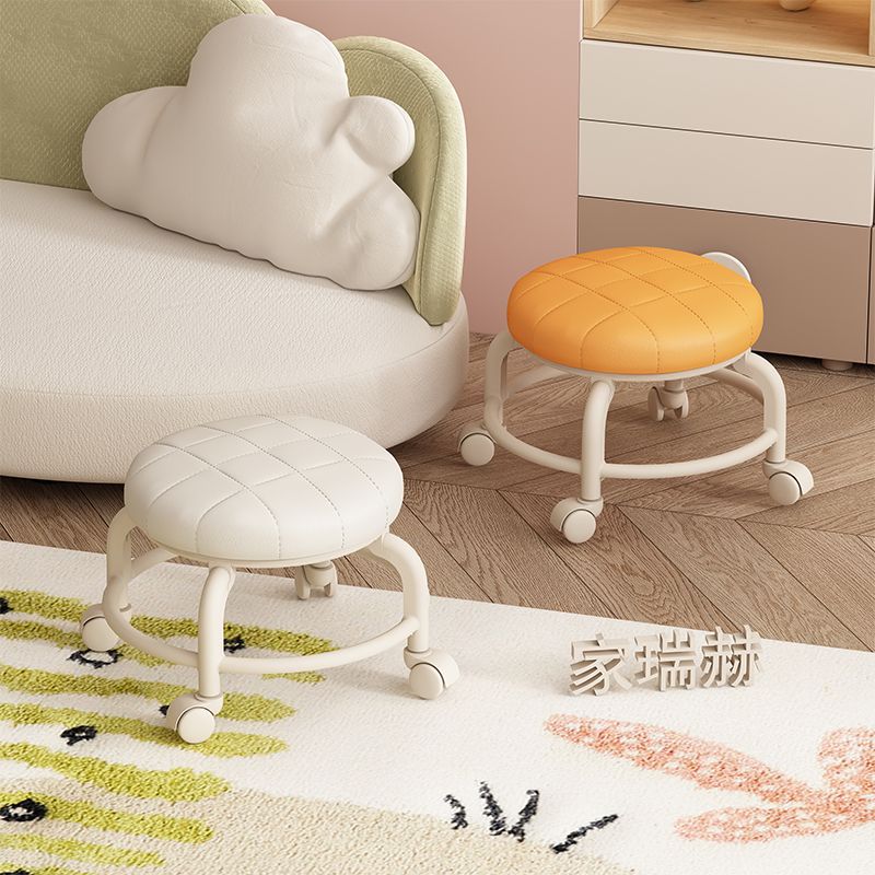 Polia taburete bajo rueda universal doméstica taburete pequeño silencioso con ruedas taburete taburete taburete taburete de sala de estar taburete de niños taburete redondo