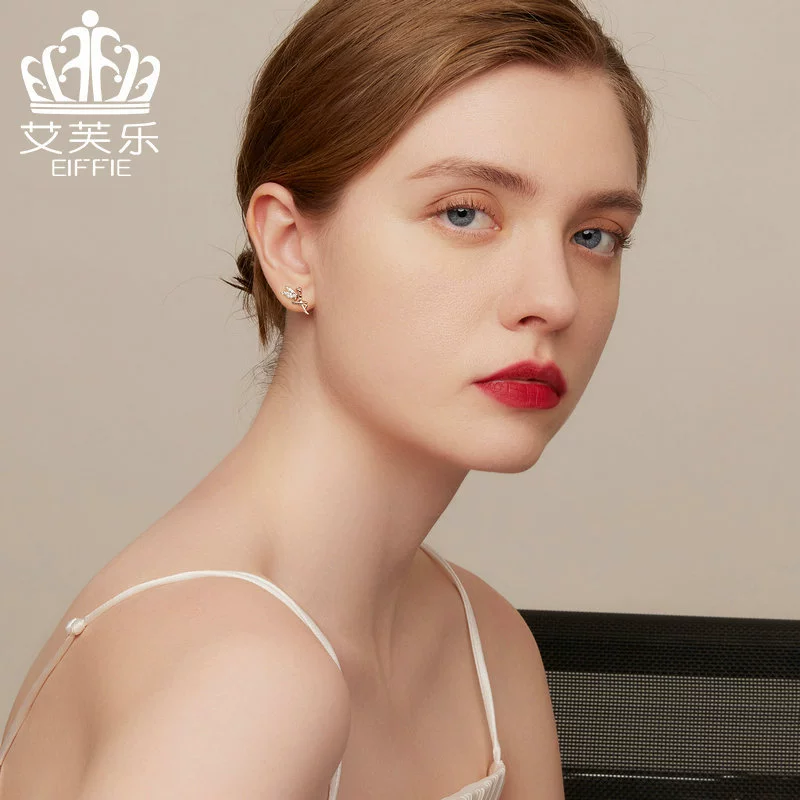 Genuine каменная инlay, серьги, милые цирконии, серебро пробы 925, цветочная