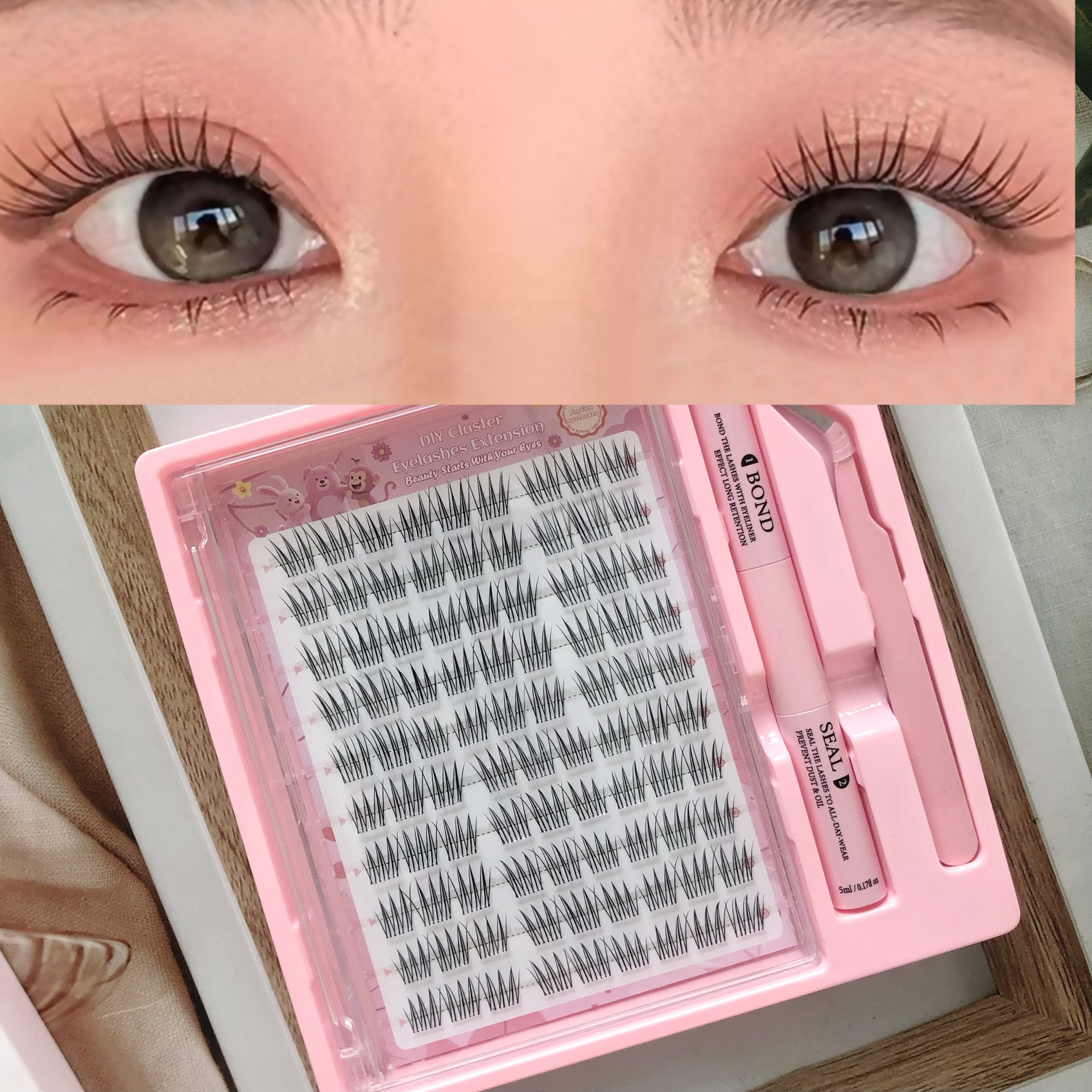 Conjuntos de pestañas falsas transfronterizas de gran capacidad sin terrier, pestañas falsas de grupo de mujeres con todo tipo de maquillaje para la foto.