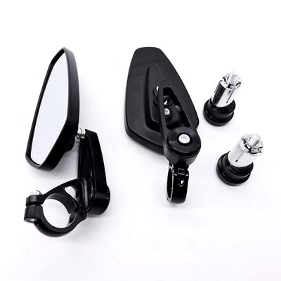 Modification Universal Longjia V Cafe – Motorcycle rearview mirror - handlebar-rearview-mirror-black-white-glass