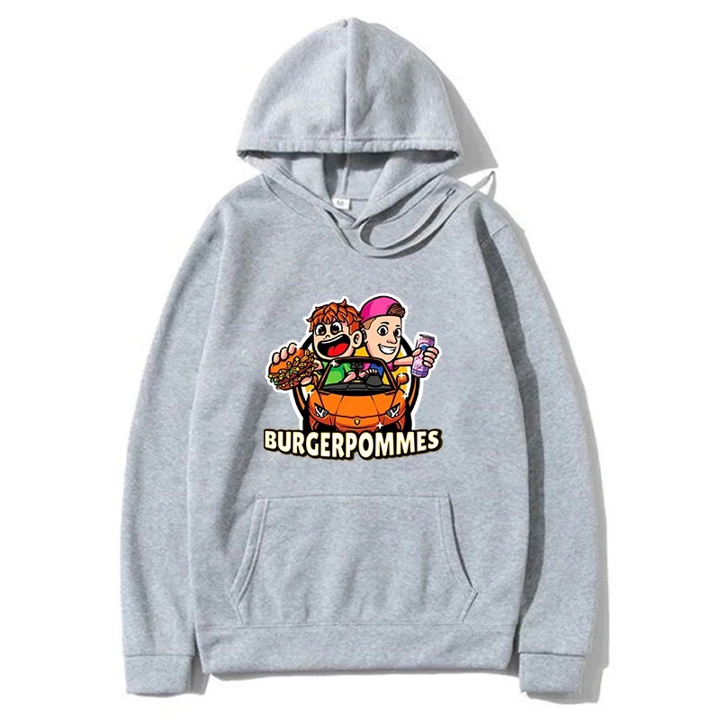 Burgerpommes Icrimax Graphic Hombre/Mujer Sudadera con capucha Nuevo Traje de calle casual de hip-hop cómodo