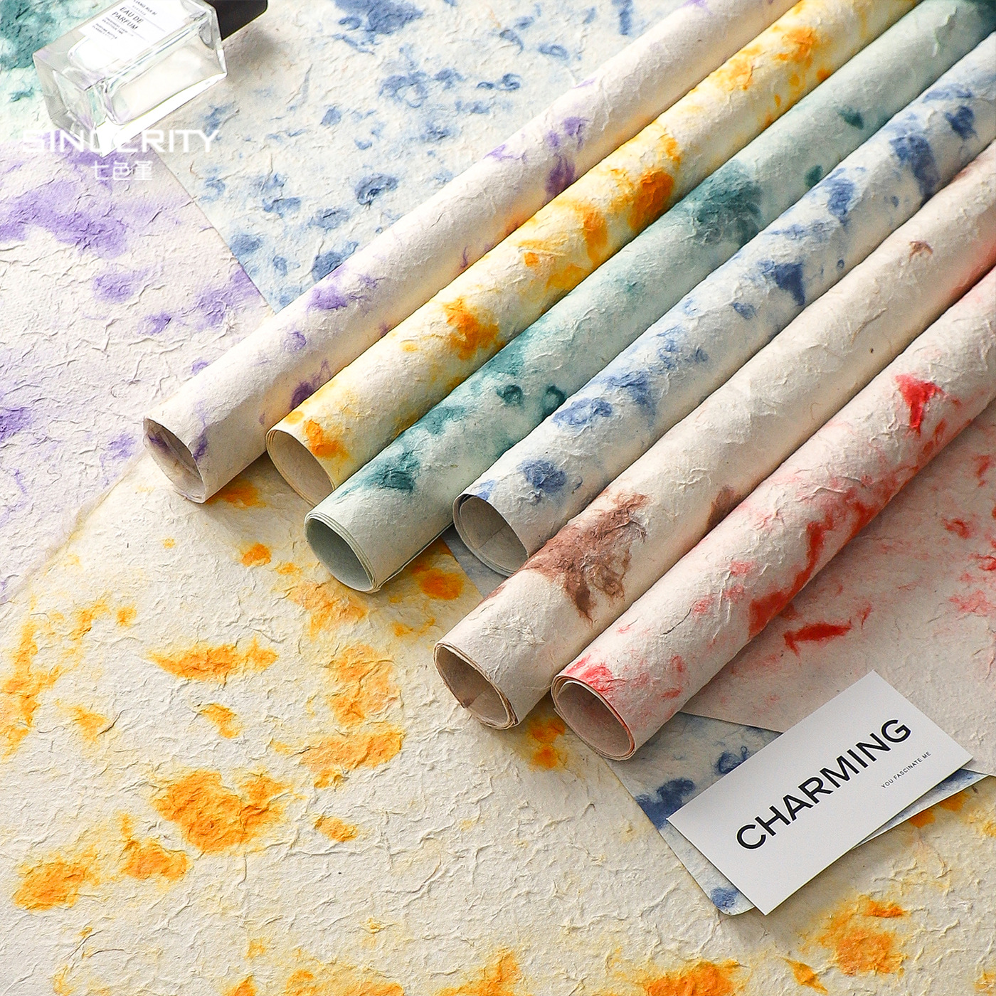 Siete colores cordier tie teñido papel importado Dongba de alta calidad serie de papel embalaje floral florista diy embalaje manual