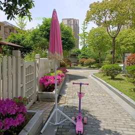 A6L粉红色休闲家用大遮阳伞咖啡厅折叠太阳伞户外广告庭院景观伞