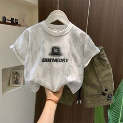 子供服男の子夏服セット2025新型洋気中大童ネット赤半袖服男の子夏ファッション