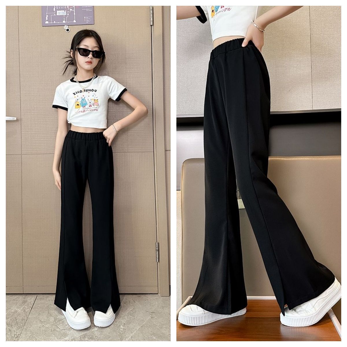Girls' Summer Thin Pants 2026 Summer Children's Clothing Ice Silk Slim Fit Flared Pants Mosquito-Proof Long Pants Cross-Border