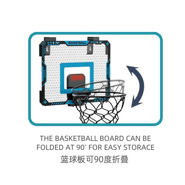 Cross-border Children's Scoring Basketball Frame with Light Voice Punch-free Basketball Board Wall-mounted Indoor and Outdoor Toys