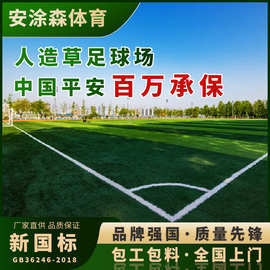 厂家直供足球场人造草坪学校操场跑道仿真草坪免填充幼儿园假草皮
