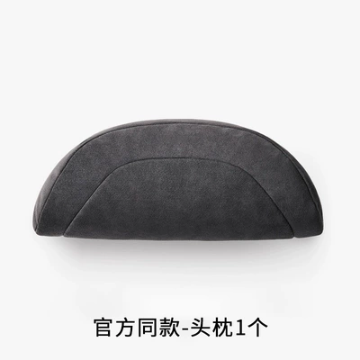 Suitable for Tesla Model 3/Y Official Headrest and Lumbar Back Cushion, Reboundable Suede Car Pillow and Neck Protector (Headrest) - official-same-style-1-headrest-black