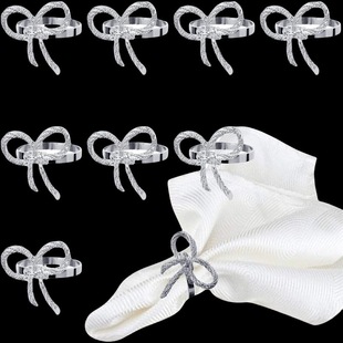 27# Cross-border ins Advanced Simple Bow Napkin Ring Fashion Metal Western Restaurant Mouth Cloth Napkin Ring
